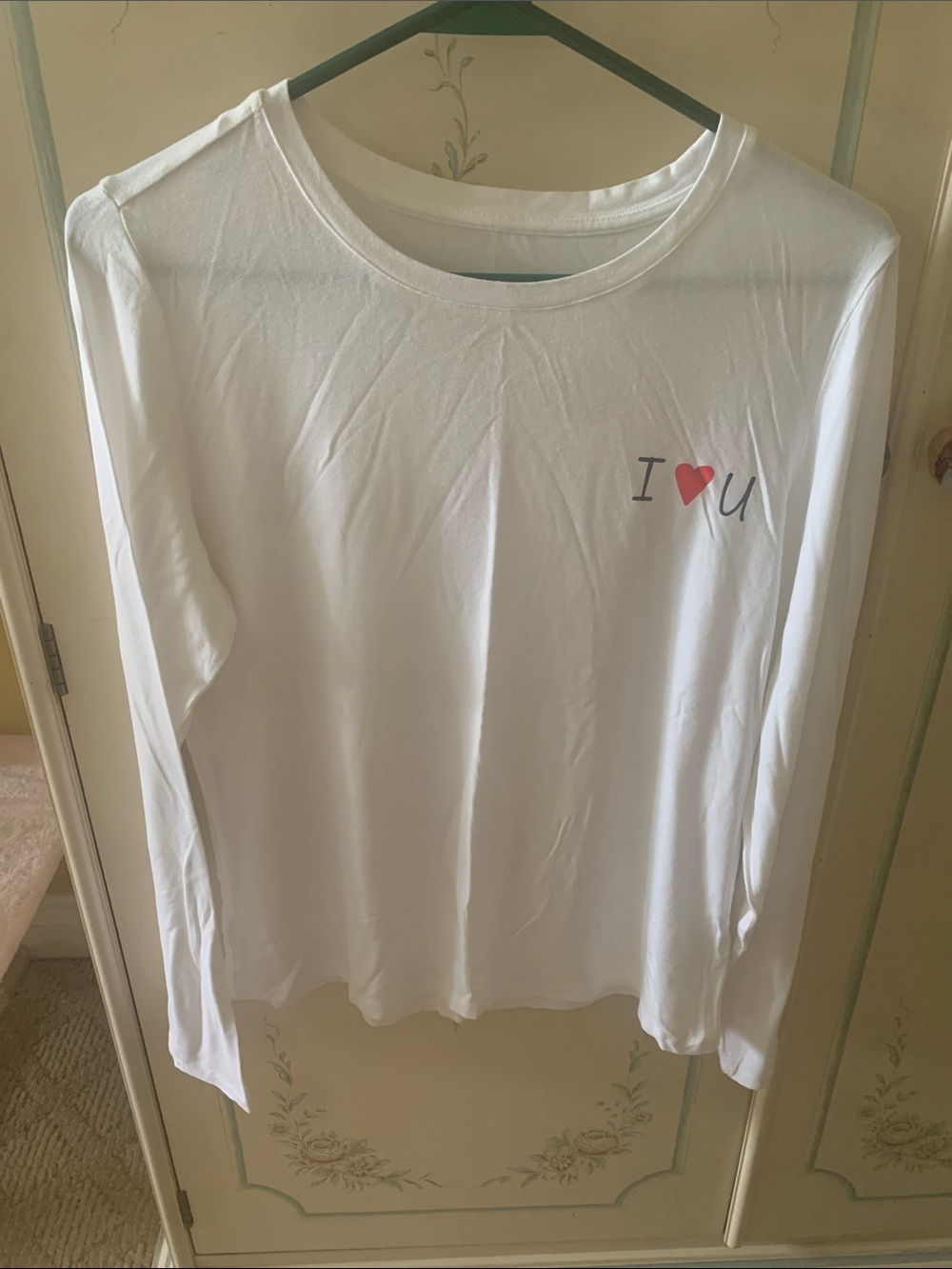 Joe Fresh White Long-Sleeve Top with I ♥ U Chest Graphic